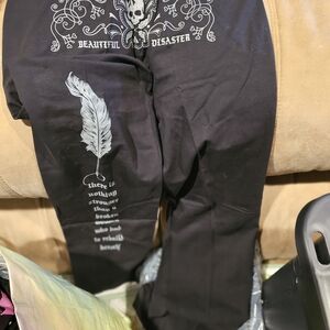 Beautiful Disaster Black Graphic Leggings for Women